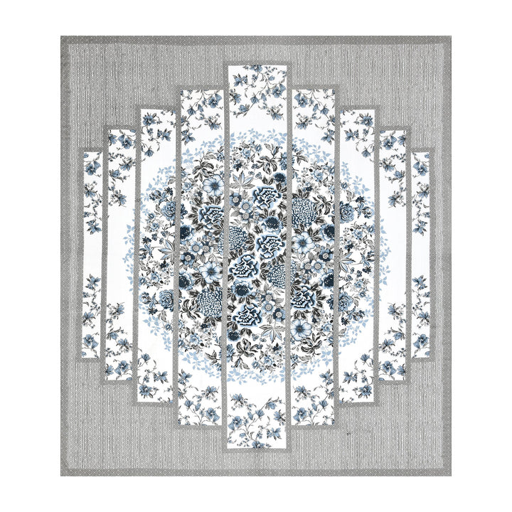 Bella Casa Fashion & Retail Ltd BEDSHEET 87 X 107 Inch / Grey / Cotton Double King Size Bedsheet with 2 Pillow Covers Cotton Grey Colour - Ethnic Collection