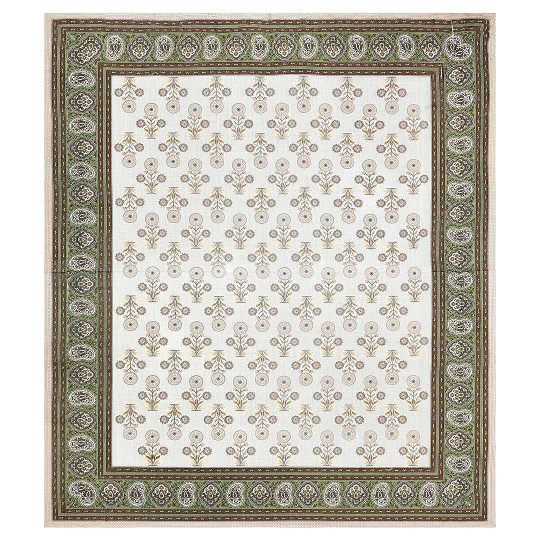 Bella Casa Fashion & Retail Ltd BEDSHEET 87 X 107 Inch / Multi / Cotton Double King Size Bedsheet with 2 Pillow Covers Cotton Brown Multi Colour - Ethnic Collection