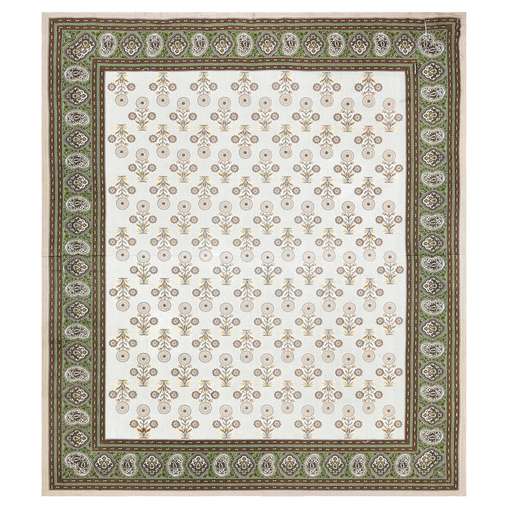 Bella Casa Fashion & Retail Ltd BEDSHEET 87 X 107 Inch / Multi / Cotton Double King Size Bedsheet with 2 Pillow Covers Cotton Brown Multi Colour - Ethnic Collection