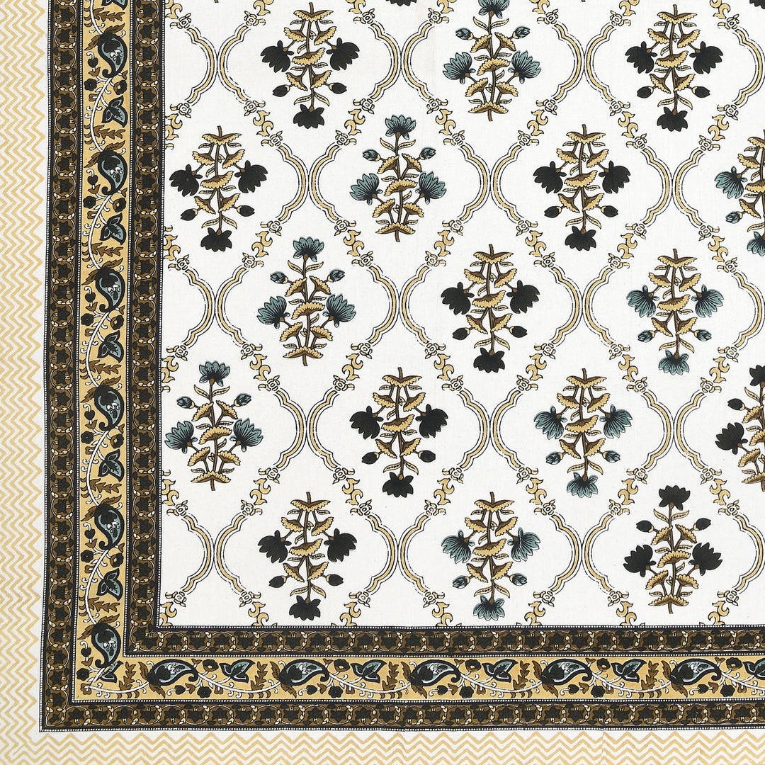 Bella Casa Fashion & Retail Ltd BEDSHEET 87 X 107 Inch / Multi / Cotton Double King Size Bedsheet with 2 Pillow Covers Cotton Multi Colour - Ethnic Collection