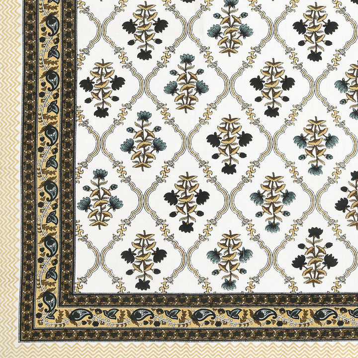 Bella Casa Fashion & Retail Ltd BEDSHEET 87 X 107 Inch / Multi / Cotton Double King Size Bedsheet with 2 Pillow Covers Cotton Multi Colour - Ethnic Collection