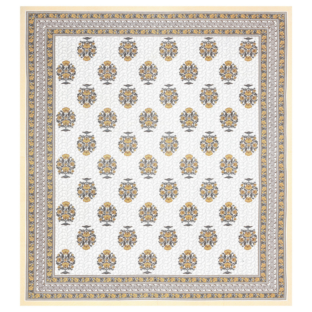 Bella Casa Fashion & Retail Ltd BEDSHEET 87 X 107 Inch / Multi / Cotton Double King Size Bedsheet with 2 Pillow Covers Cotton Multi Colour - Ethnic Collection