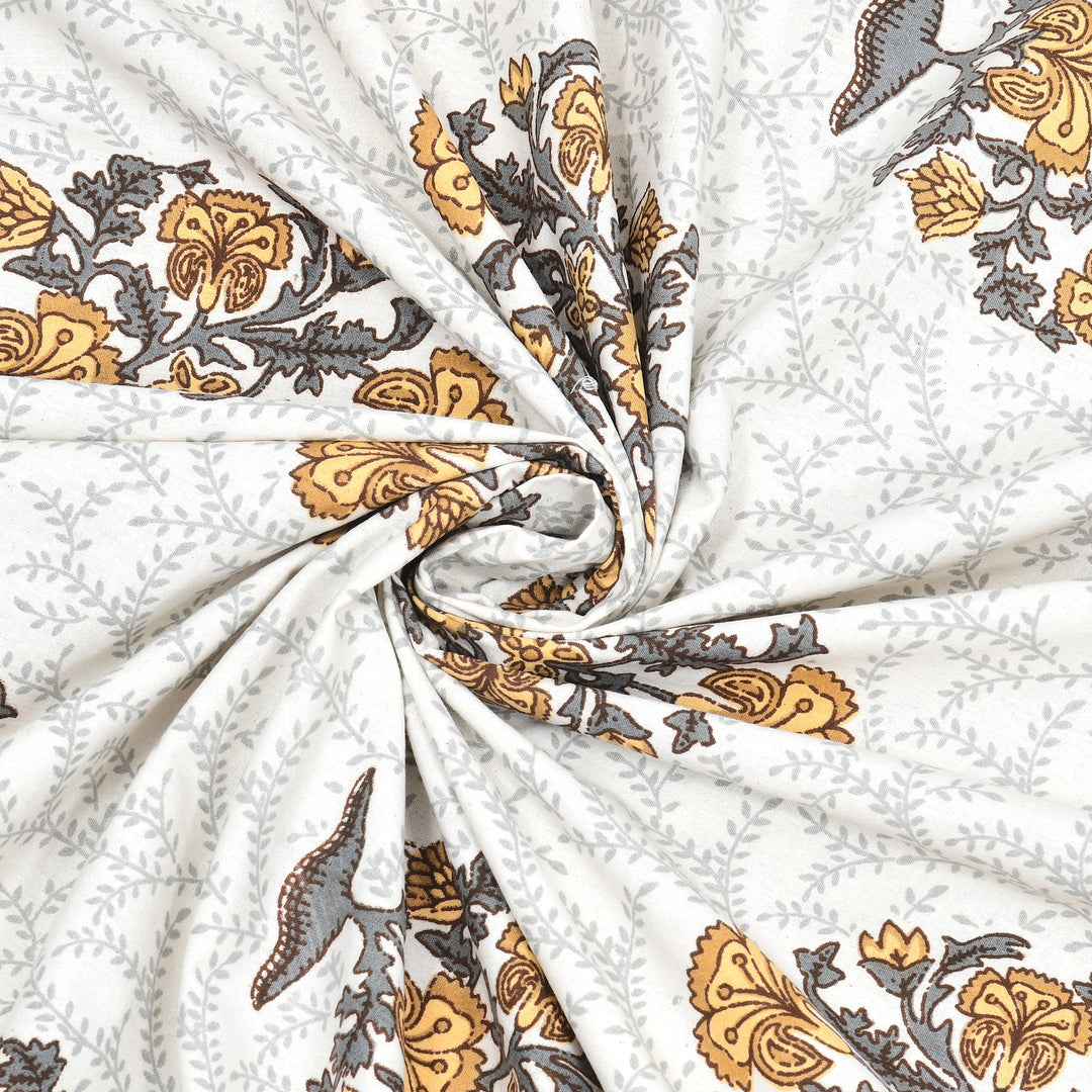 Bella Casa Fashion & Retail Ltd BEDSHEET 87 X 107 Inch / Multi / Cotton Double King Size Bedsheet with 2 Pillow Covers Cotton Multi Colour - Ethnic Collection