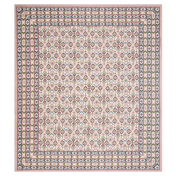 Bella Casa Fashion & Retail Ltd BEDSHEET 87 X 107 Inch / Multi / Cotton Double King Size Bedsheet with 2 Pillow Covers Cotton Multi Colour - Ethnic Collection