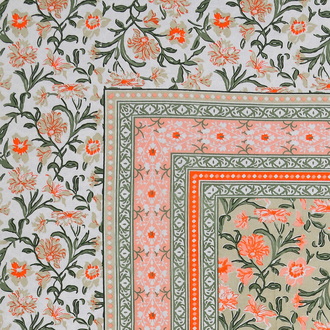 Bella Casa Fashion & Retail Ltd BEDSHEET 87 X 107 Inch / Multi / Cotton Double King Size Bedsheet with 2 Pillow Covers Cotton Multi Colour - Ethnic Collection