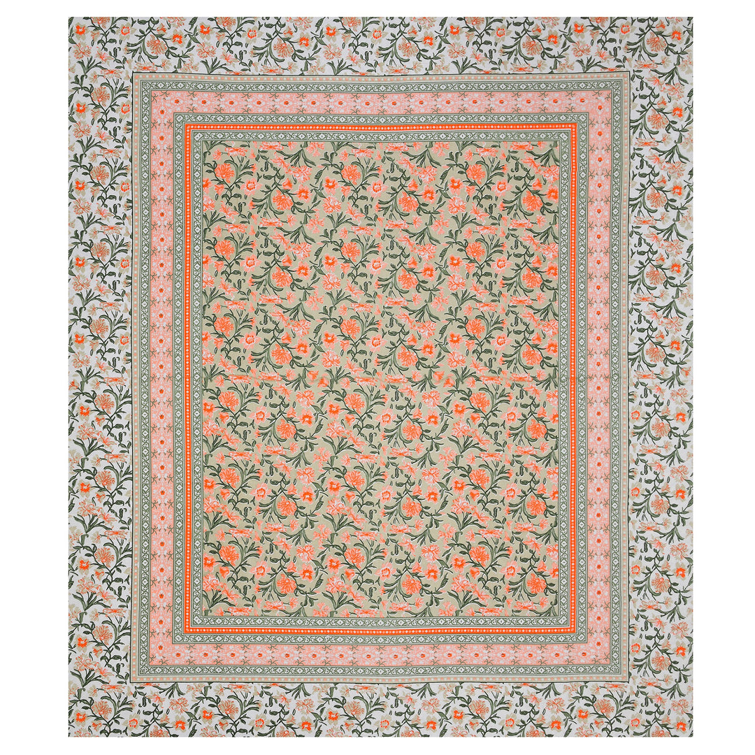 Bella Casa Fashion & Retail Ltd BEDSHEET 87 X 107 Inch / Multi / Cotton Double King Size Bedsheet with 2 Pillow Covers Cotton Multi Colour - Ethnic Collection