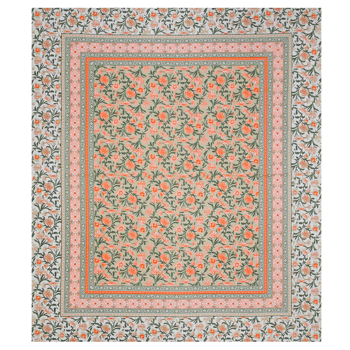 Bella Casa Fashion & Retail Ltd BEDSHEET 87 X 107 Inch / Multi / Cotton Double King Size Bedsheet with 2 Pillow Covers Cotton Multi Colour - Ethnic Collection