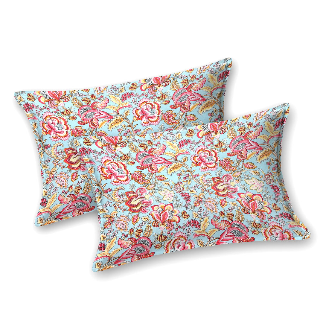 Bella Casa Fashion & Retail Ltd BEDSHEET 87 X 107 Inch / Multicolor / Cotton Double King Size Bedsheet with 2 Pillow Covers Cotton Multi Colour - Ethnic Collection