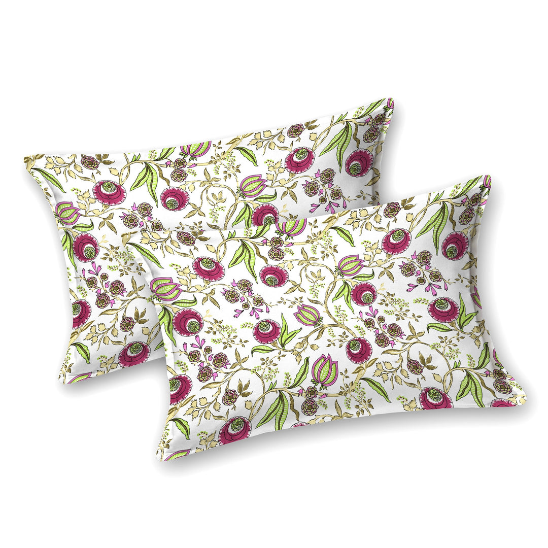 Bella Casa Fashion & Retail Ltd BEDSHEET 87 X 107 Inch / Multicolor / Cotton Double King Size Bedsheet with 2 Pillow Covers Cotton Multi Colour - Ethnic Collection