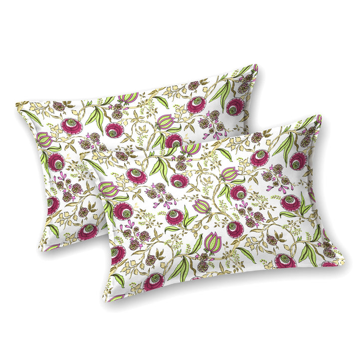 Bella Casa Fashion & Retail Ltd BEDSHEET 87 X 107 Inch / Multicolor / Cotton Double King Size Bedsheet with 2 Pillow Covers Cotton Multi Colour - Ethnic Collection