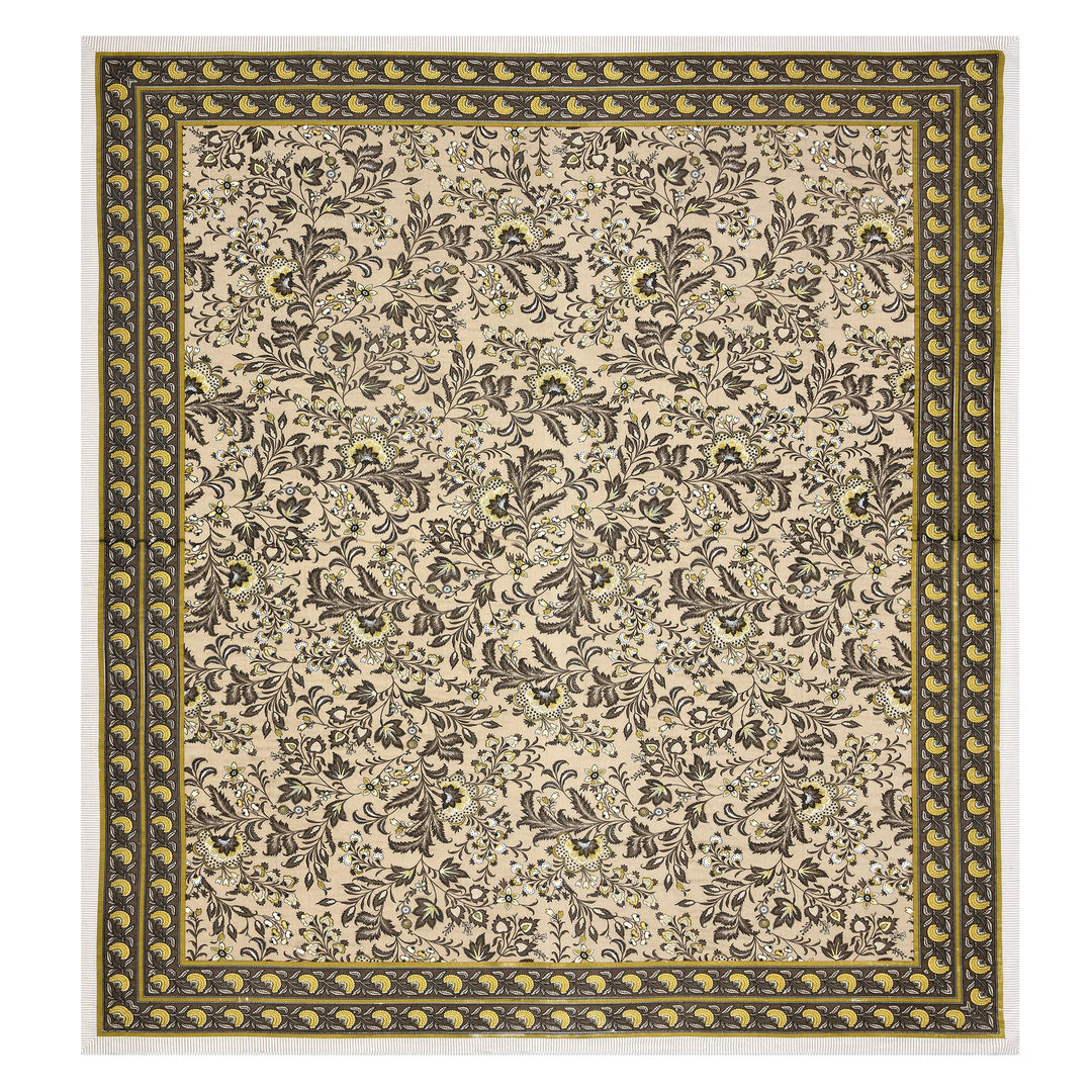 Bella Casa Fashion & Retail Ltd BEDSHEET 87 X 107 Inch / Mustard / Cotton Double King Size Bedsheet with 2 Pillow Covers Cotton Mustard Colour - Ethnic Collection