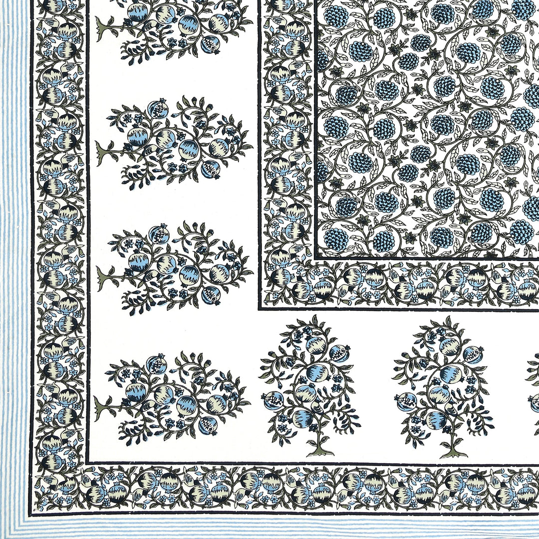 Bella Casa Fashion & Retail Ltd BEDSHEET 87 X 107 Inch / Teal Blue / Cotton Double King Size Bedsheet with 2 Pillow Covers Cotton Teal Blue Colour - Ethnic Collection