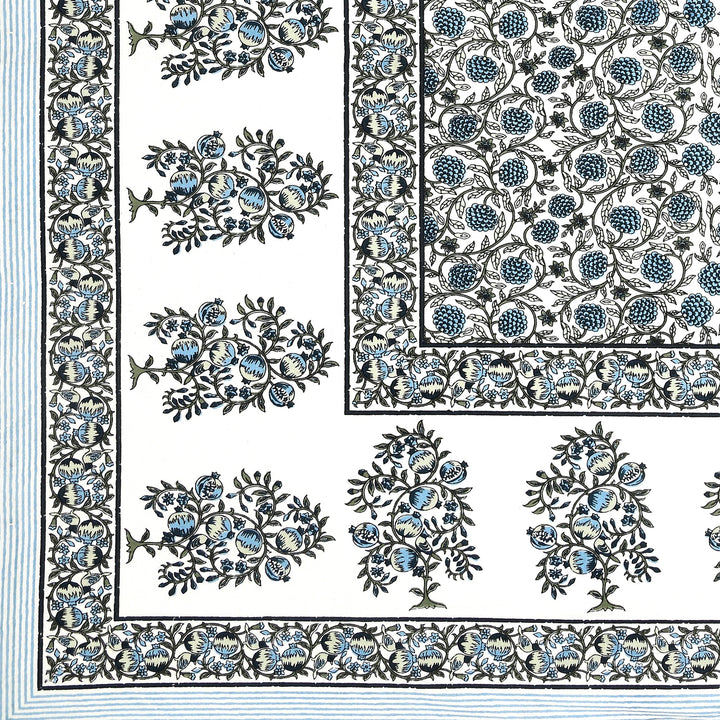 Bella Casa Fashion & Retail Ltd BEDSHEET 87 X 107 Inch / Teal Blue / Cotton Double King Size Bedsheet with 2 Pillow Covers Cotton Teal Blue Colour - Ethnic Collection