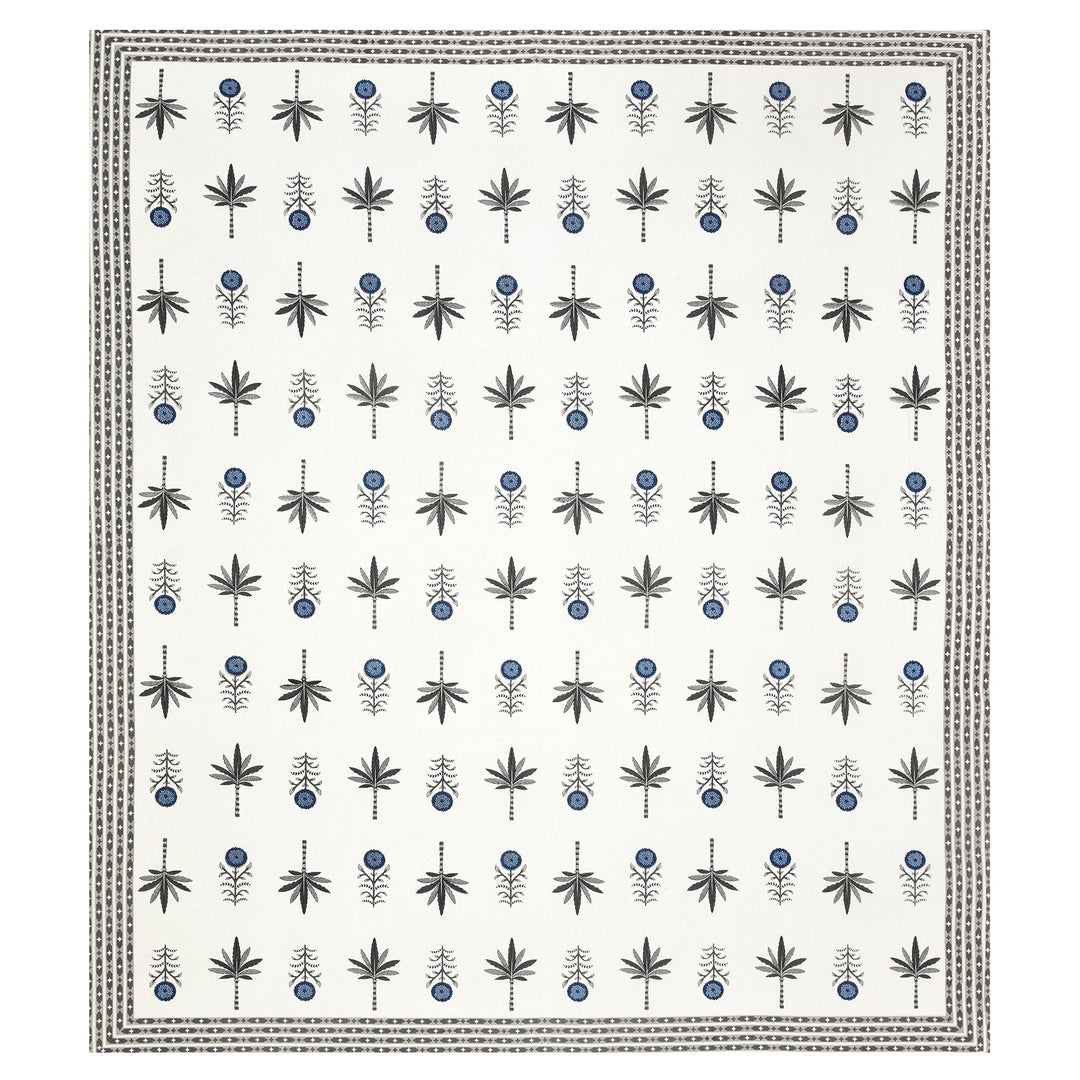 Bella Casa Fashion & Retail Ltd BEDSHEET 87 X 108 Inch / Green & Blue / Cotton Double King Size Bedsheet with 2 Pillow Covers Motifs Printed Cotton Green & Blue Colour - Heritage Collection