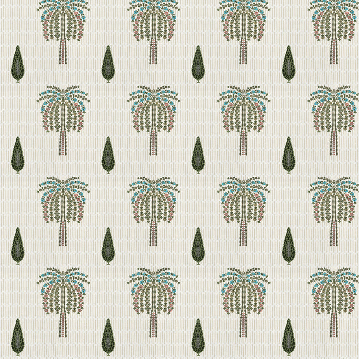 Bella Casa Fashion & Retail Ltd BEDSHEET 87 X 108 Inch / Green & Off-White / Cotton Double King Size Bedsheet with 2 Pillow Covers Motifs Printed Cotton Green & Off-White Colour - Heritage Collection