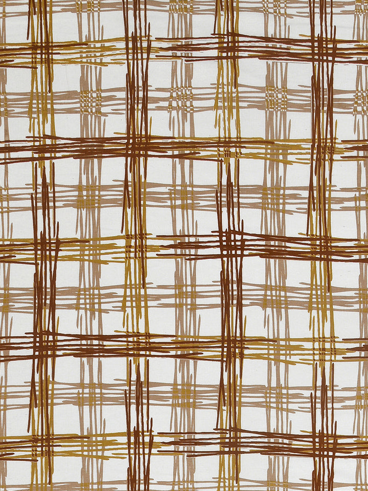Bella Casa Fashion & Retail Ltd BEDSHEET 88 X 96 Inch / Brown / Cotton Double Bedsheet with 2 Pillow Covers Cotton Geometric Design Brown Colour - Element Collection