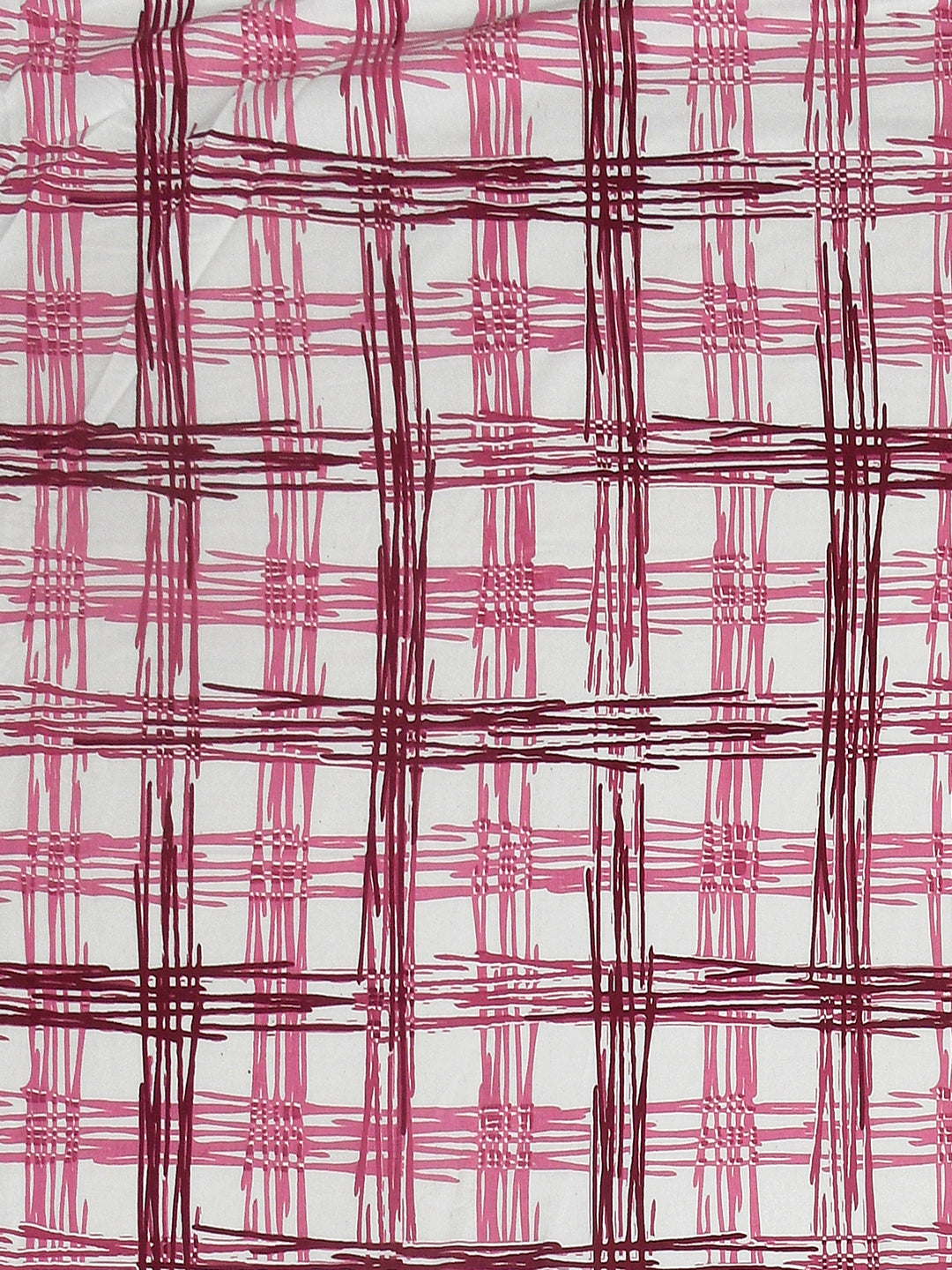 Bella Casa Fashion & Retail Ltd BEDSHEET 88 X 96 Inch / Pink / Cotton Double Bedsheet with 2 Pillow Covers Cotton Geometric Design Pink Colour - Element Collection