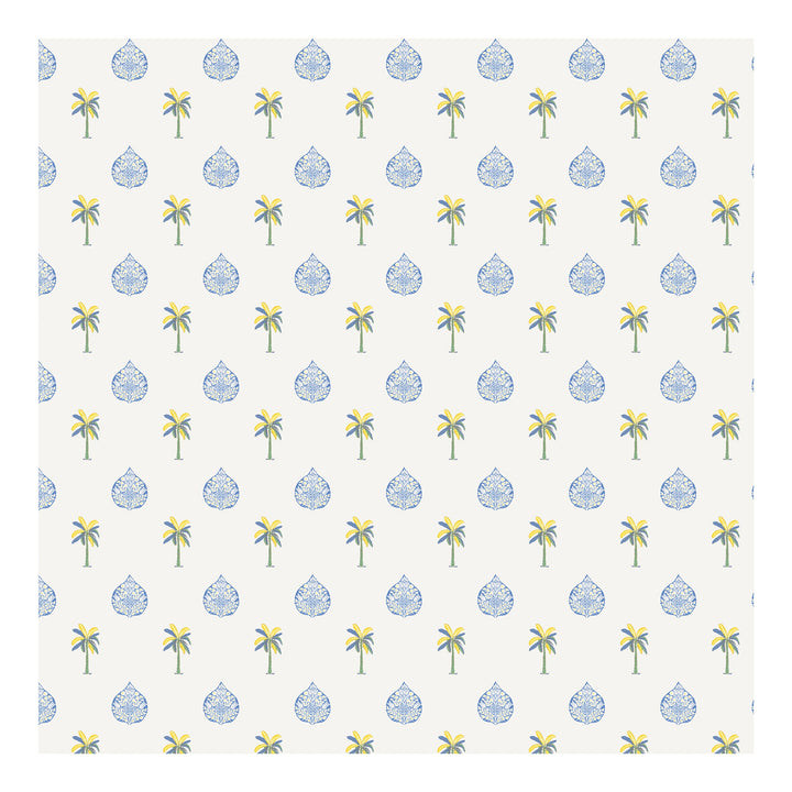 Bella Casa Fashion & Retail Ltd BEDSHEET 90 X 108 Inch / Blue & Off White / Cotton Double King Size Bedsheet Set Cotton with 2 Pillow Covers Motifs Design Blue & Off White Colour - Heritage Collection