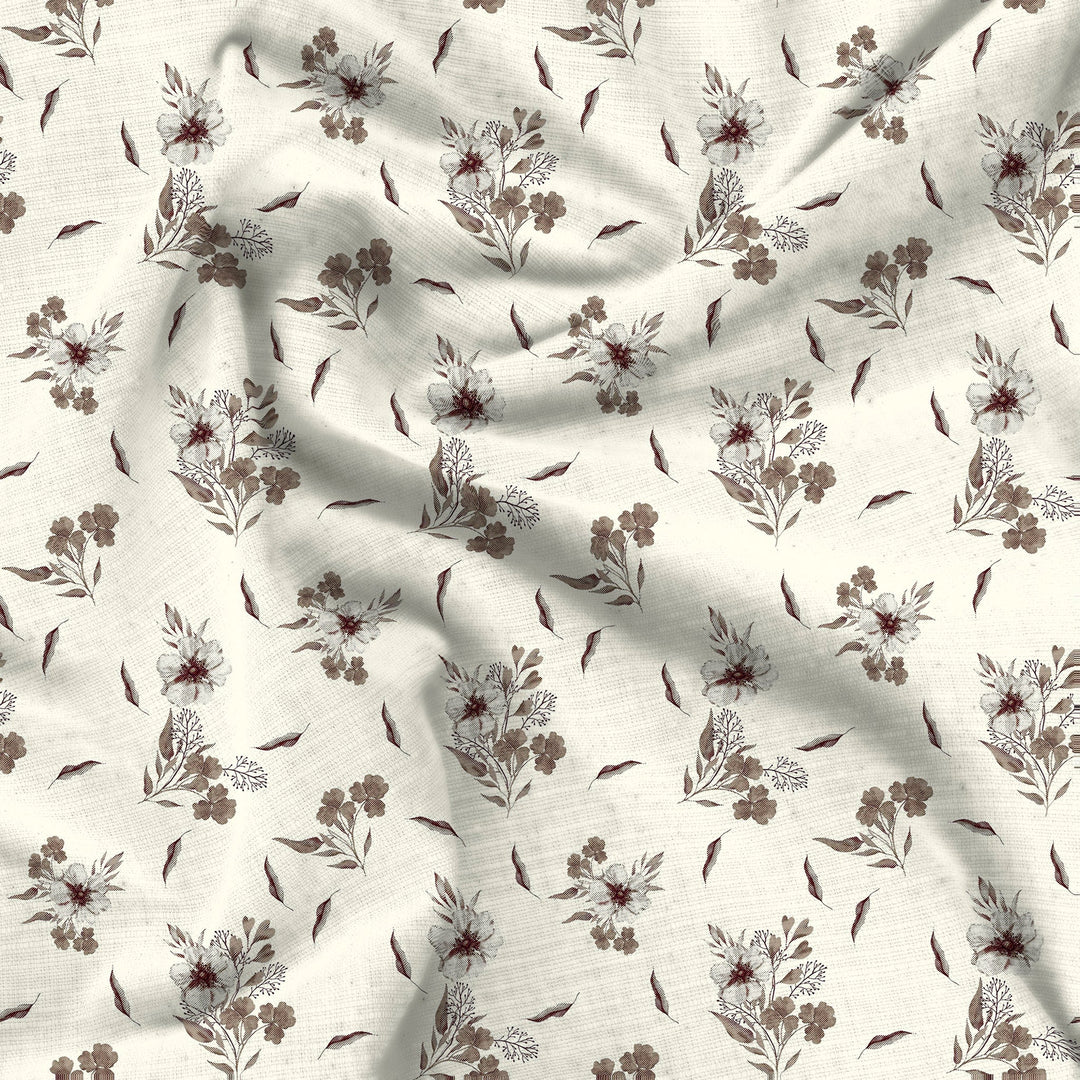 Bella Casa Fashion & Retail Ltd  BEDSHEET 90 X 108 Inch / Brown / Cotton Double Bedsheet Set Cotton King Size with 2 Pillow Covers Floral Brown Colour - Stella Collection
