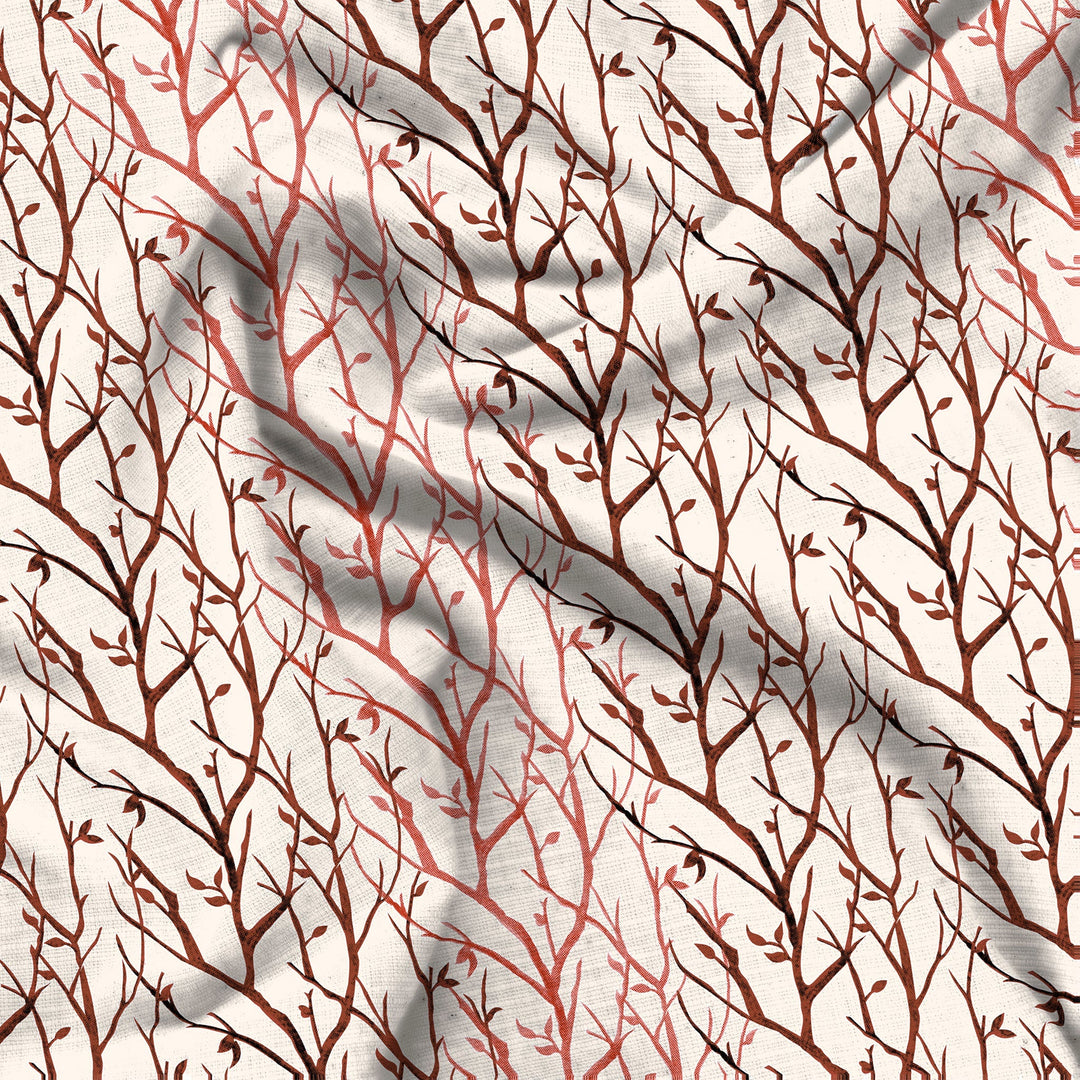 Bella Casa Fashion & Retail Ltd  BEDSHEET 90 X 108 Inch / Red / Cotton Double Bedsheet Set Cotton King Size with 2 Pillow Covers Floral Design Red & BrownColour - Stella Collection