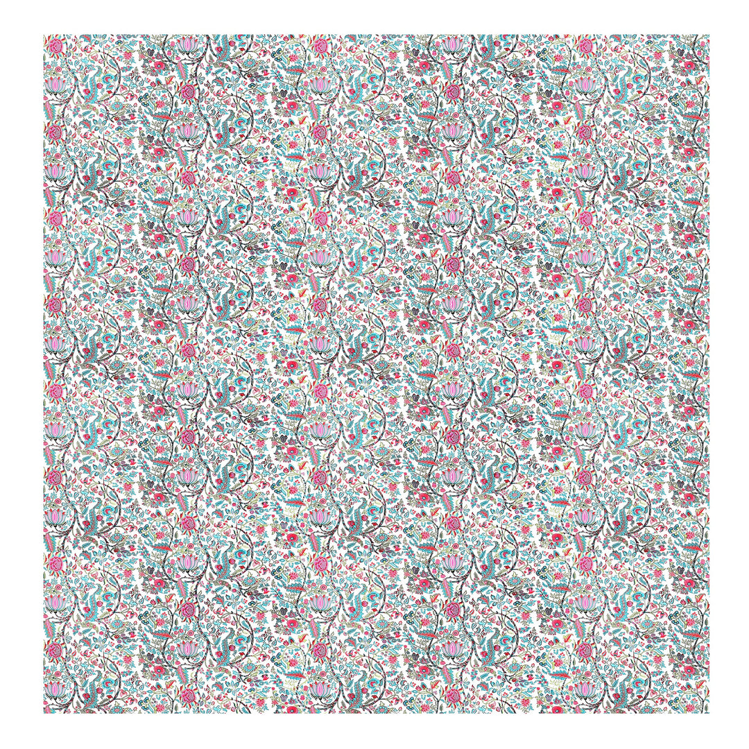 Bella Casa Fashion & Retail Ltd BEDSHEET 95 X 107 Inch / Multi / Cotton Double King Size Bedsheet Set Cotton with 2 Pillow Covers Floral Design Multi Colour - Snow Petals Collection