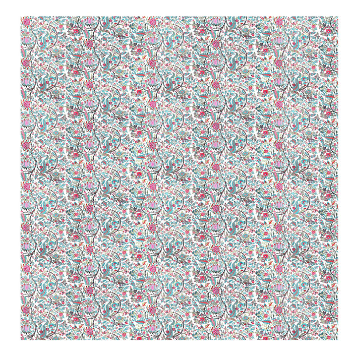 Bella Casa Fashion & Retail Ltd BEDSHEET 95 X 107 Inch / Multi / Cotton Double King Size Bedsheet Set Cotton with 2 Pillow Covers Floral Design Multi Colour - Snow Petals Collection