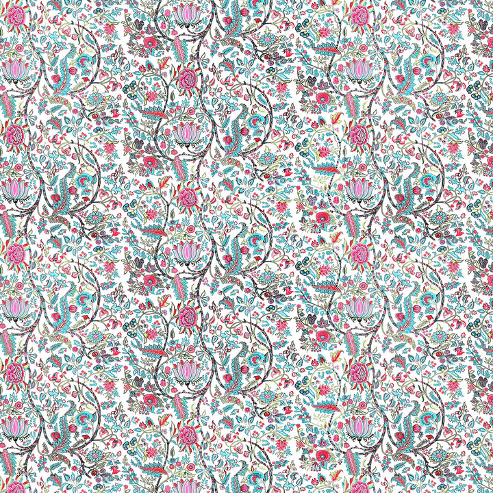 Bella Casa Fashion & Retail Ltd BEDSHEET 95 X 107 Inch / Multi / Cotton Double King Size Bedsheet Set Cotton with 2 Pillow Covers Floral Design Multi Colour - Snow Petals Collection