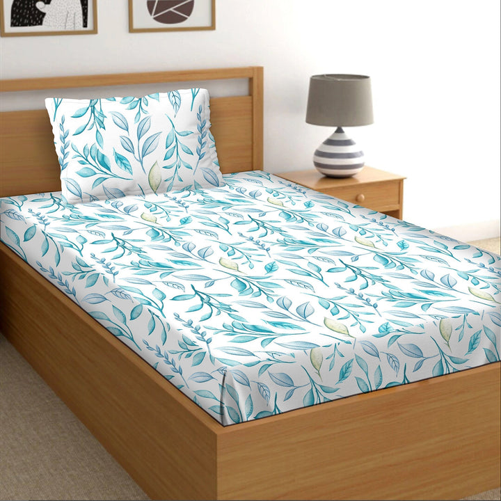 Bella Casa Fashion & Retail Ltd BEDSHEET Single Bedsheet Set 100% Premium Cotton Brown & Blue Colour [Pack of 2 Bedsheet Set] - Orra Collection