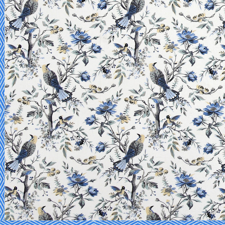 Bella Casa Fashion & Retail Ltd Dohar 60 X 90 Inch / Blue & Grey / Cotton Single Cotton Dohar/AC Blanket Cotton | Blue & Grey Colored Reversible Floral Printed | Size: 152 X 228 CM - Lotus Bloom Collection