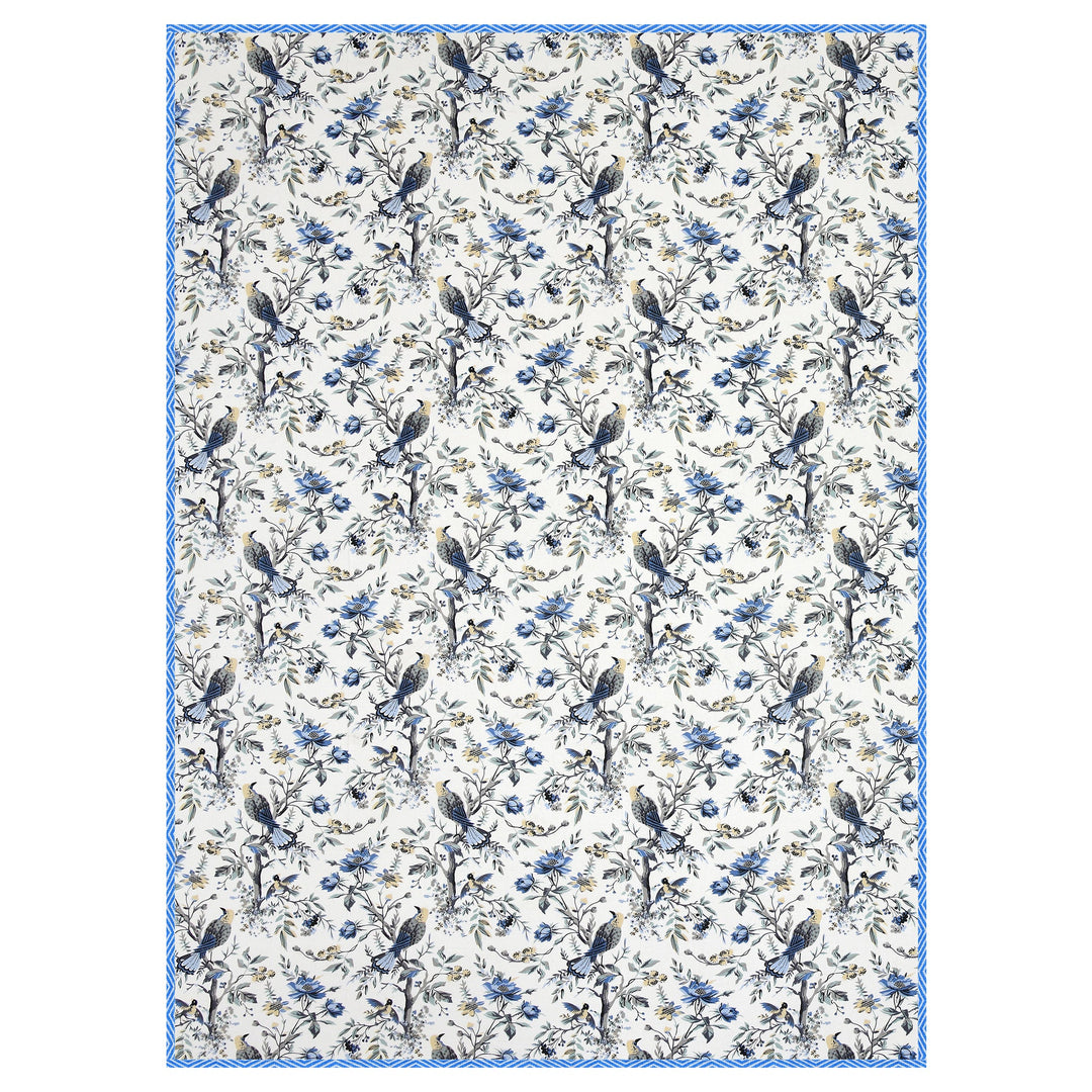 Bella Casa Fashion & Retail Ltd Dohar 60 X 90 Inch / Blue & Grey / Cotton Single Cotton Dohar/AC Blanket Cotton | Blue & Grey Colored Reversible Floral Printed | Size: 152 X 228 CM - Lotus Bloom Collection
