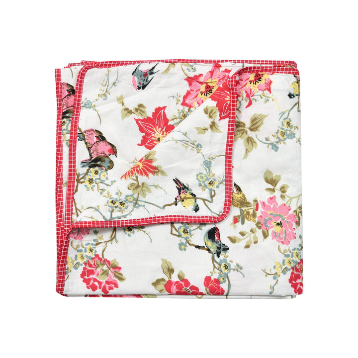 Bella Casa Fashion & Retail Ltd Dohar 60 X 90 Inch / Multi / Cotton Single Cotton Dohar/AC Blanket Cotton | Multi Colored Reversible Floral Printed | Size: 152 X 228 CM - Lotus Bloom Collection