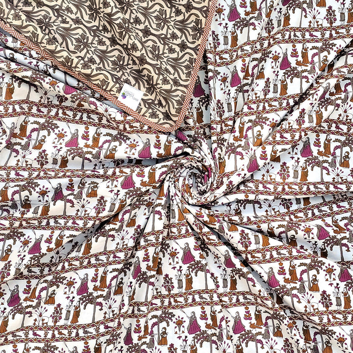 Bella Casa Fashion & Retail Ltd  Dohar 60 X 90 Inch / Violet / Cotton Single Dohar / AC Blanket Reversible| Size: 152 X 228 CM - Canva Collection