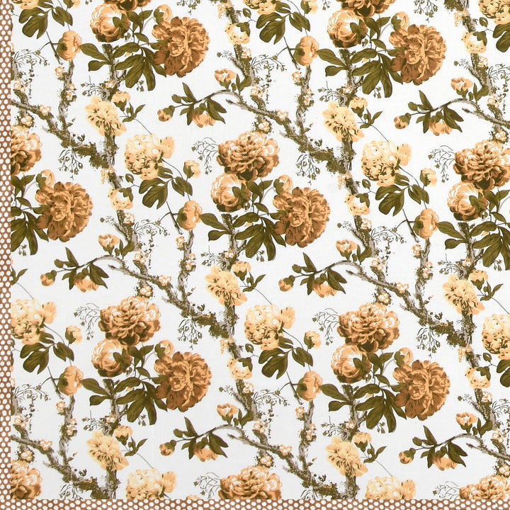 Bella Casa Fashion & Retail Ltd Dohar 60 X 90 Inch / Yellow & Brown / Cotton Single Cotton Dohar/AC Blanket Cotton | Yellow & Brown Colored Reversible Floral Printed | Size: 152 X 228 CM - Lotus Bloom Collection