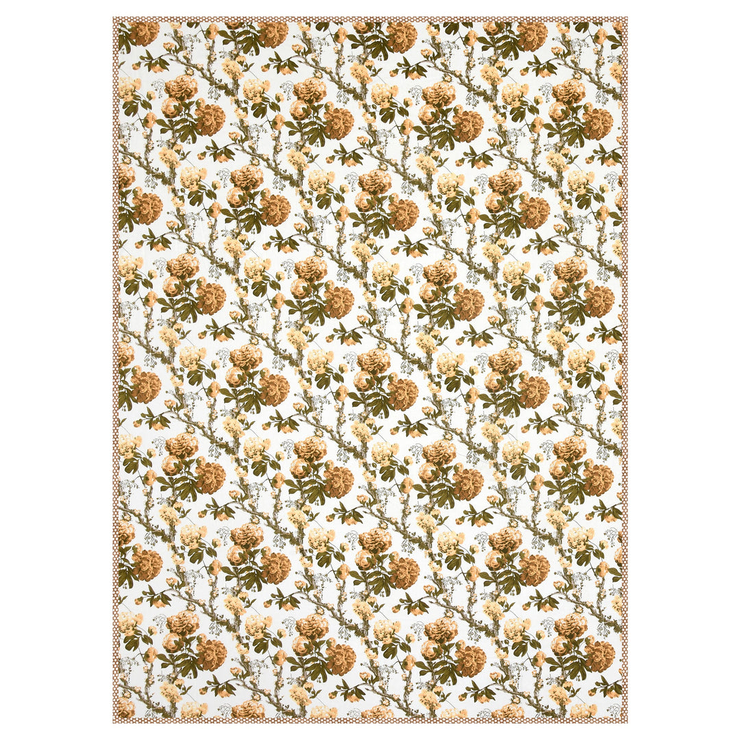 Bella Casa Fashion & Retail Ltd Dohar 60 X 90 Inch / Yellow & Brown / Cotton Single Cotton Dohar/AC Blanket Cotton | Yellow & Brown Colored Reversible Floral Printed | Size: 152 X 228 CM - Lotus Bloom Collection