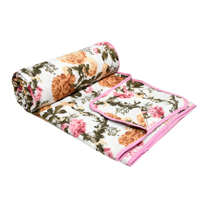 Bella Casa Fashion & Retail Ltd Dohar 90 X 100 Inch / Multi / Cotton Double Dohar/AC Blanket Cotton | Multi Colored Floral Printed | Size: 228 X 254 CM - Jaipuri Jharokha Collection