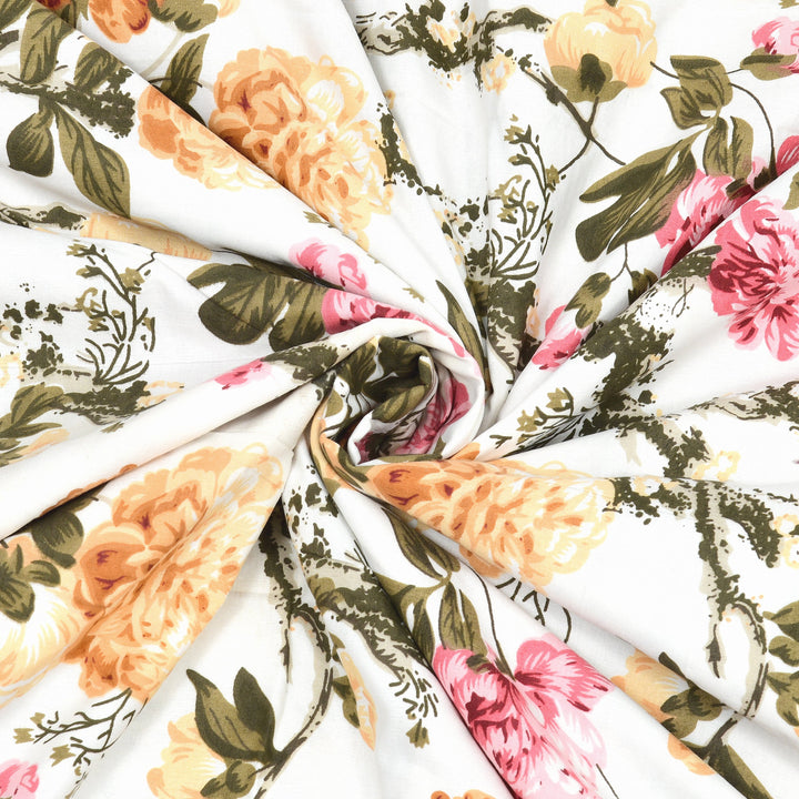 Bella Casa Fashion & Retail Ltd Dohar 90 X 100 Inch / Multi / Cotton Double Dohar/AC Blanket Cotton | Multi Colored Floral Printed | Size: 228 X 254 CM - Jaipuri Jharokha Collection