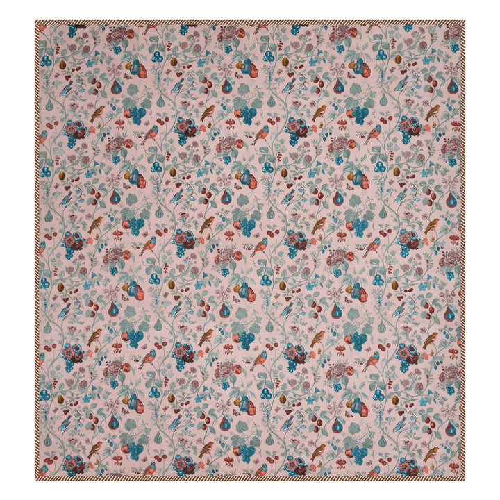 Bella Casa Fashion & Retail Ltd Dohar 90 X 100 Inch / Peach & Blue / Cotton Double Dohar/AC Blanket Cotton | Peach & Blue Colored Floral Printed | Size: 228 X 254 CM - Jaipuri Jharokha Collection