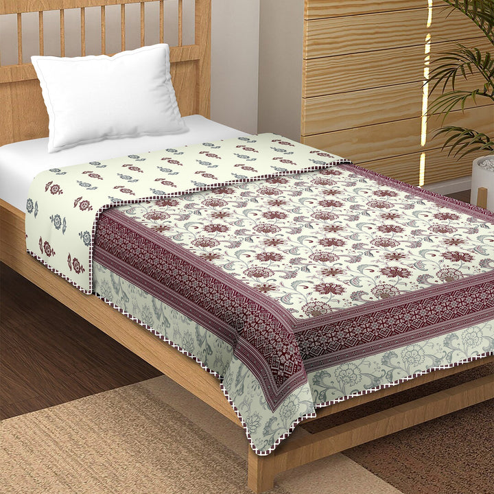Bella Casa Fashion & Retail Ltd  Single Dohar / AC Blanket Reversible| Size: 152 X 228 CM - Canva Collection