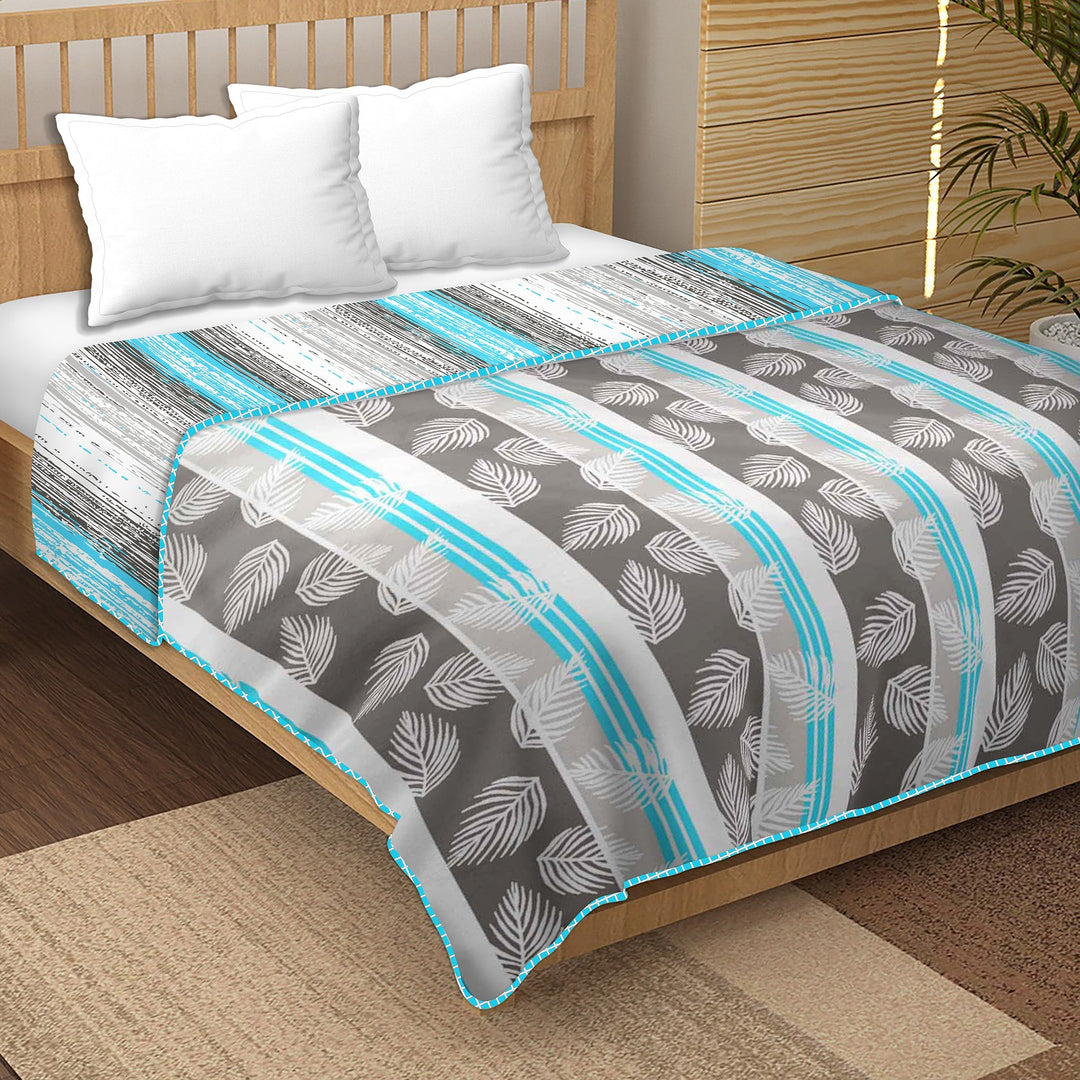 BELLA CASA FASHION Bedding Set 4 PC Bedding Set King Size (1 Bedsheet with 2 Pillow Covers & 1 Dohar)  Cotton Teal Colour - Symphony Collection