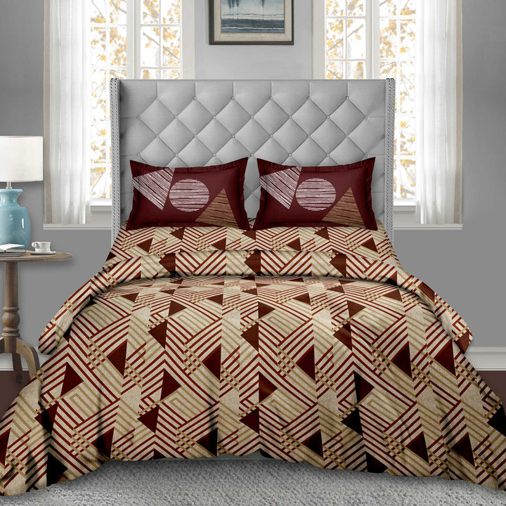 BELLA CASA FASHION Bedding Set Bella Casa Majestic 4 PC Set( Double Bedsheet Set & Double Quilt) Brown Colour (Product Wholly Made Out of Quilted Textile Material)