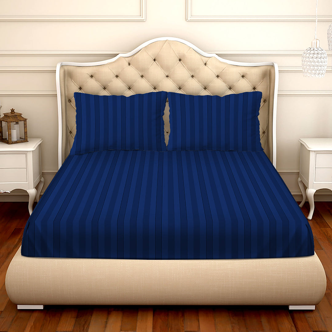BELLA CASA FASHION BEDSHEET Double Bedsheet Set Super King Size 100 % Cotton Blue Colour - Cosmo Collection