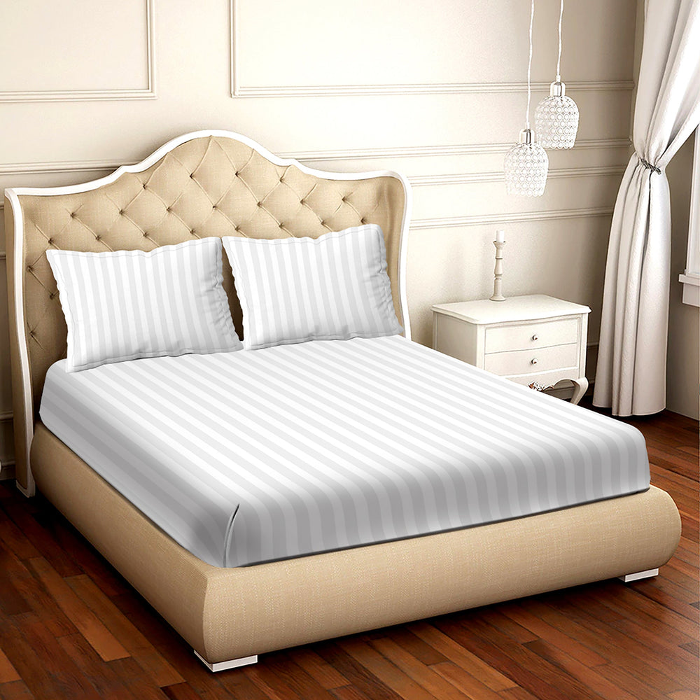 BELLA CASA FASHION BEDSHEET Double Bedsheet Set Super King Size 100 % Cotton White Colour - Cosmo Collection