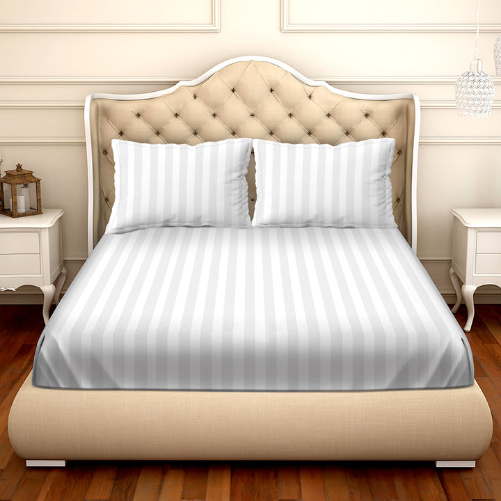 BELLA CASA FASHION BEDSHEET Double Bedsheet Set Super King Size 100 % Cotton White Colour - Cosmo Collection