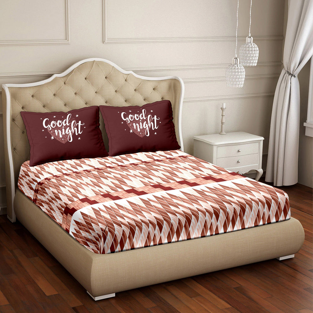BELLA CASA FASHION BEDSHEET Double Bedsheet Set Super King Size 100% Luxury Cotton Pink Colour -Vogue Collection