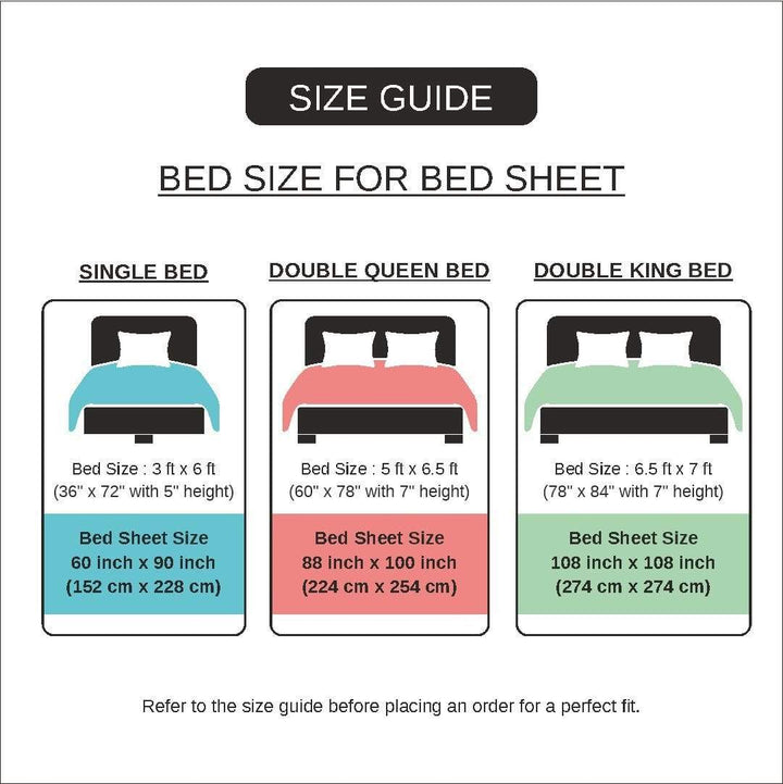 BELLA CASA FASHION BEDSHEET Mysterious Double Bedsheet Set King Size Cotton Red Colour
