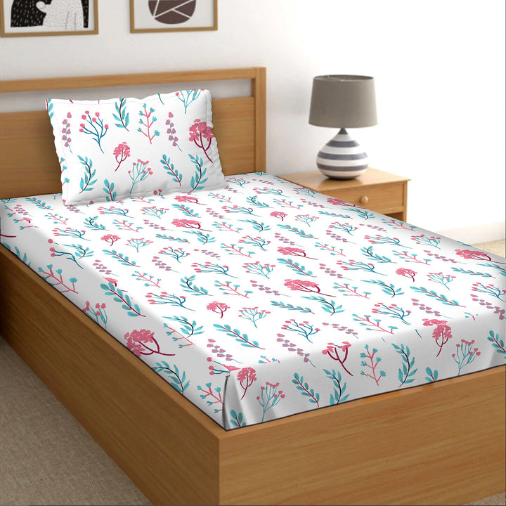 BELLA CASA FASHION BEDSHEET Single Bedsheet Set 100% Premium Cotton Multi Colour [Pack of 2 Bedsheet Set] - Orra Collection