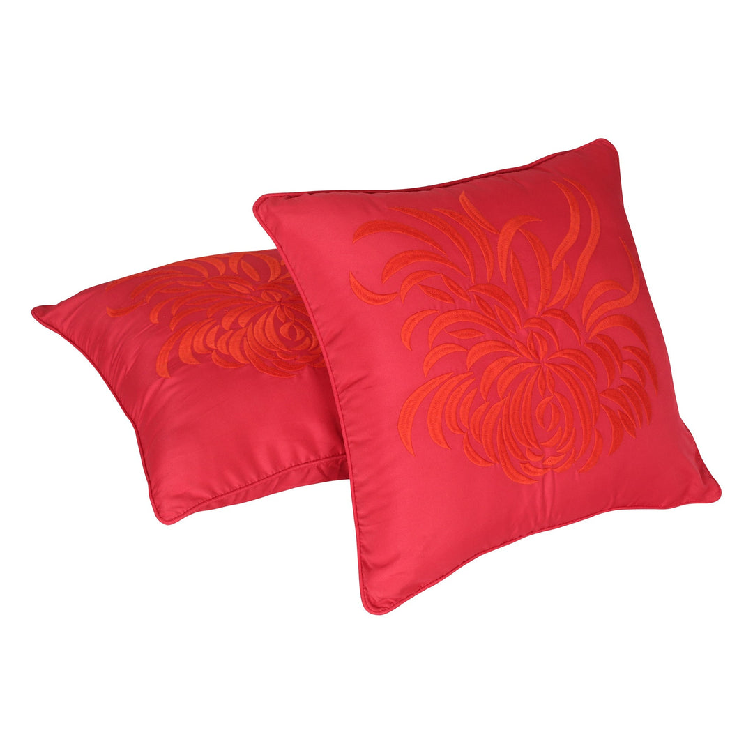 BELLA CASA FASHION Cushion Cover Utsav Polyester Embroidered Cushion Covers Pack of 2