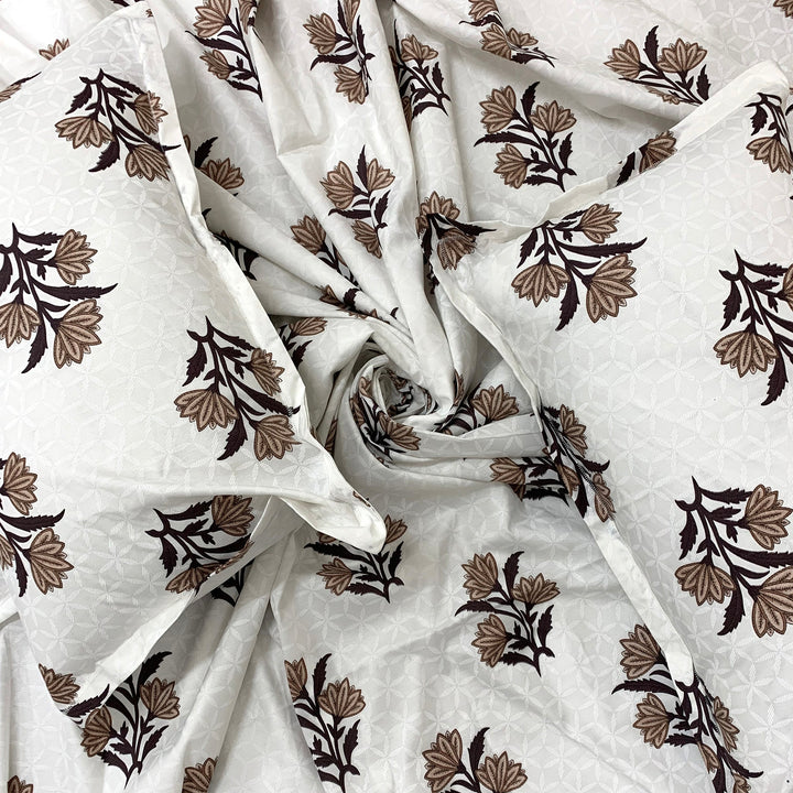 Bella Casa Fashion & Retail Ltd  180 TC Cotton Brown Colour Bedsheet with 2 Pillow Covers - Genteel Collection