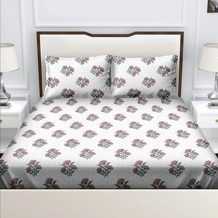 Bella Casa Fashion & Retail Ltd  180 TC Cotton Multi Colour Bedsheet with 2 Pillow Covers - Genteel Collection