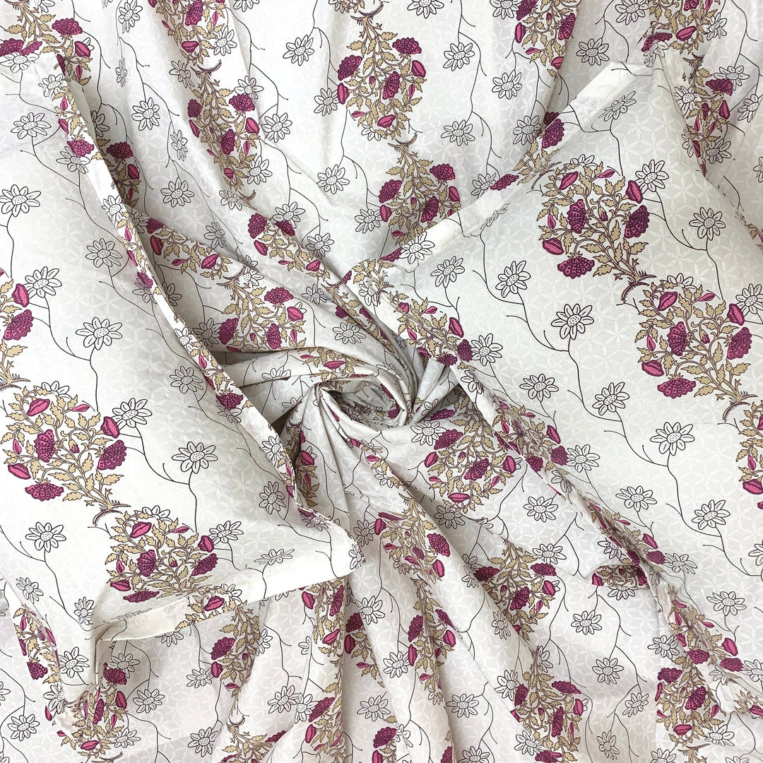 Bella Casa Fashion & Retail Ltd  180 TC Cotton Pink Colour Bedsheet with 2 Pillow Covers - Genteel Collection